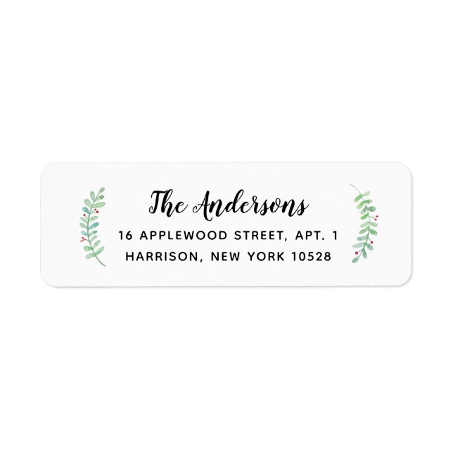 Merry Garland Holiday Return Address Label (Front)