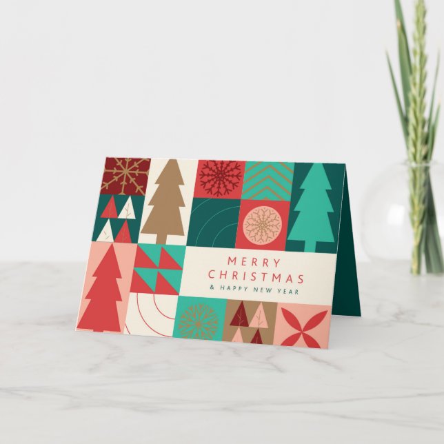 Merry Geometric Christmas - Modern Holiday (Front)