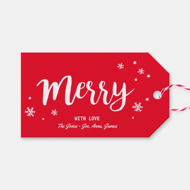 Merry Gift Tags (Front (Horizontal))