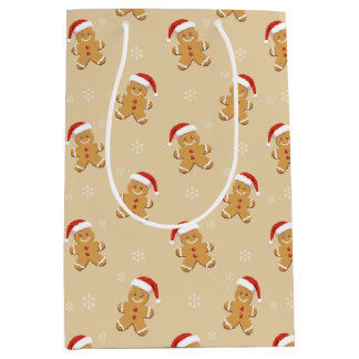 Merry Gingerbread Christmas Medium Gift Bag