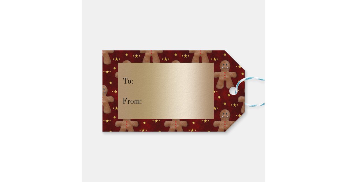 Merry Gingerbread Men and Stars Christmas Gift Tags Zazzle