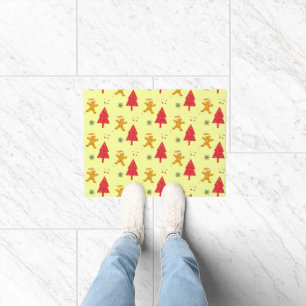 Merry gingerbread santa Snowflake Xmas tree patte Doormat
