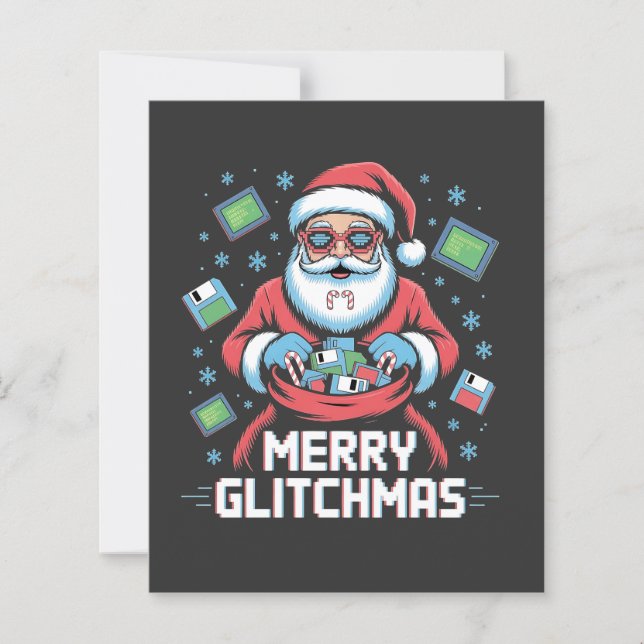  Merry Glitchmas Coding Programmer Santa Christmas (Front)