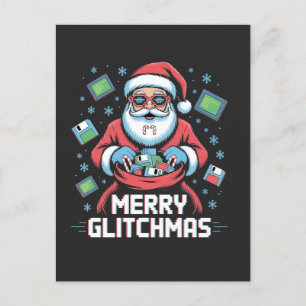  Merry Glitchmas Coding Programmer Santa Christmas Invitation Postcard