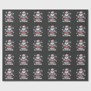 Merry Glitchmas Coding Programmer Santa Christmas Wrapping Paper