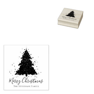 Merry Glitz   Charcoal Grey Modern Script Company Rubber Stamp