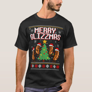 Merry Glizzmas Funny Merry Christmas Hotdogs Xmas  T-Shirt