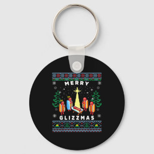 Merry Glizzmas Funny Ugly Christmas Sweater Glizzy Key Ring