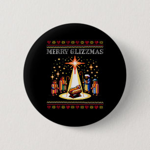 Merry Glizzmas Tacky Funny Merry Christmas Hot Dog 6 Cm Round Badge