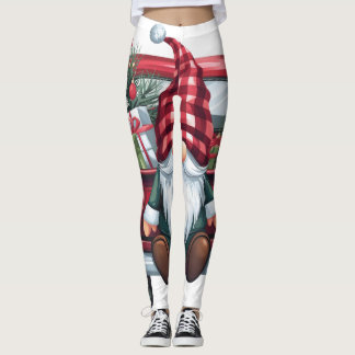 Merry Gnomes with Candy Canes Leggings