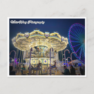 Merry Go Around in Winter wonderland  Postcard