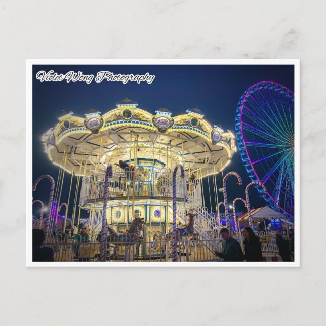 Merry Go Around in Winter wonderland  Postcard (Front)