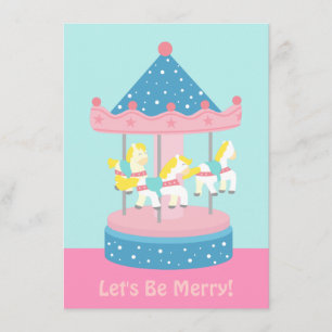 Merry Go Round, Carousel Birthday Party Invitation
