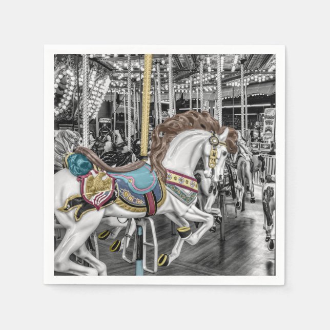 Merry Go Round Carousel Napkin (Front)