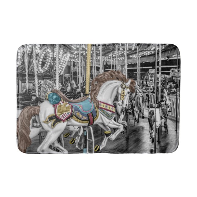 Merry Go Round Carousel Photography Bath Mat (Front)