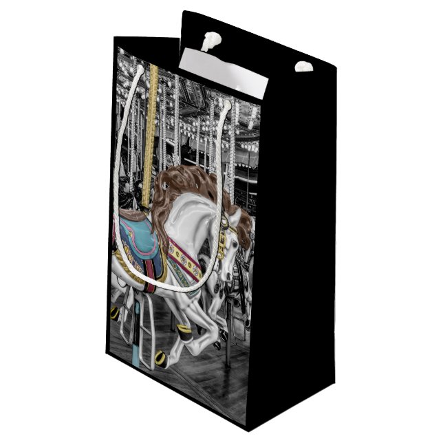 Merry Go Round Carousel Photography Small Gift Bag (Back Angled)