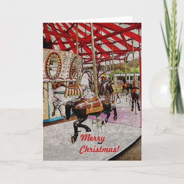Merry-go-round Christmas card (Front)