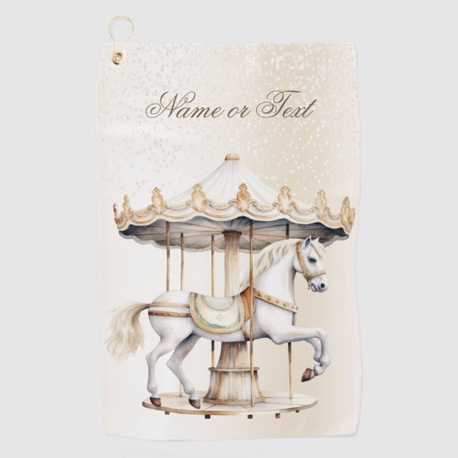 Merry Go Round Circus Carnival Beautiful Cute Golf Towel (Front)