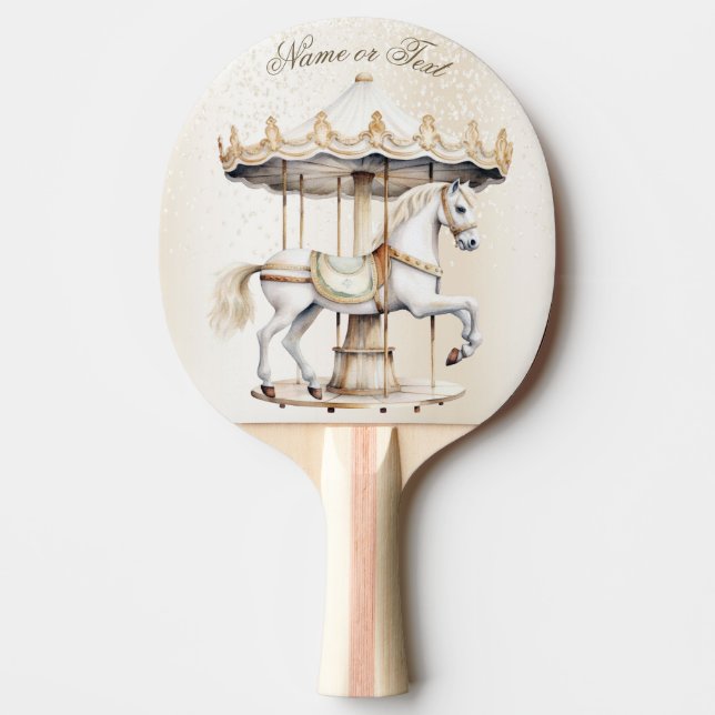 Merry Go Round Circus Carnival Beautiful Cute Ping Pong Paddle (Front)