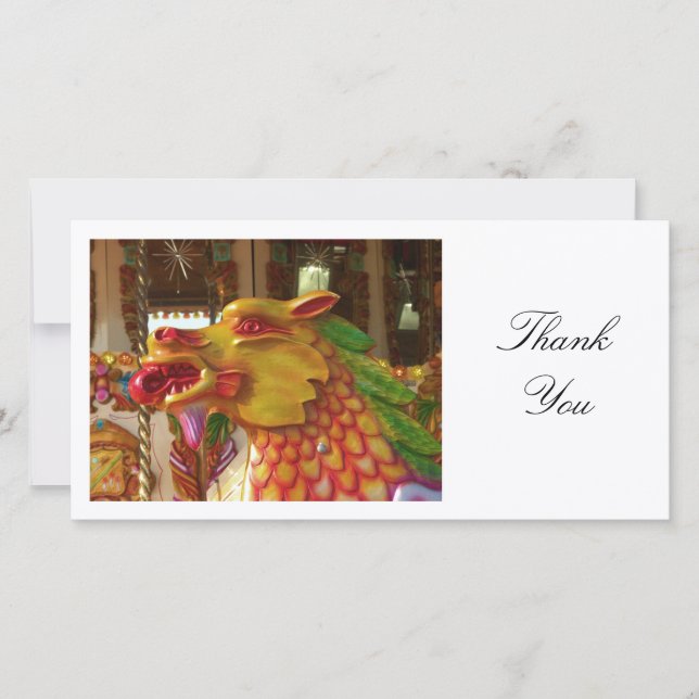 Merry-go-round Dragon - Thank You Card (Front)