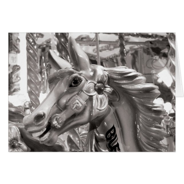 Merry-go-round Horse B&W (Front Horizontal)