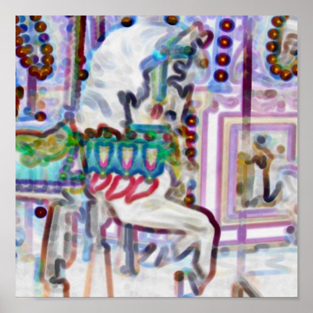 Merry-Go-Round Horse Digital Art Poster (Front)