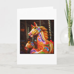 Merry-go-round Horses 02 Holiday Card