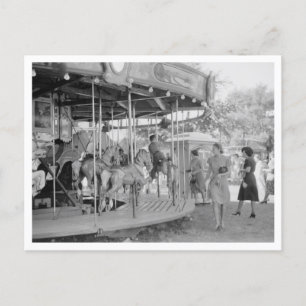 Merry-Go-Round On Midway Postcard