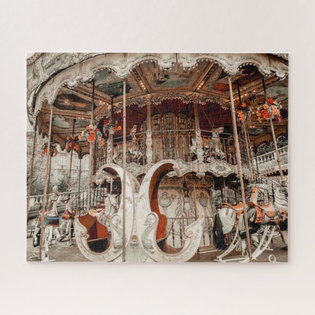 Merry-Go-Round Sacred Heart Montmartre Paris Jigsaw Puzzle (Horizontal)