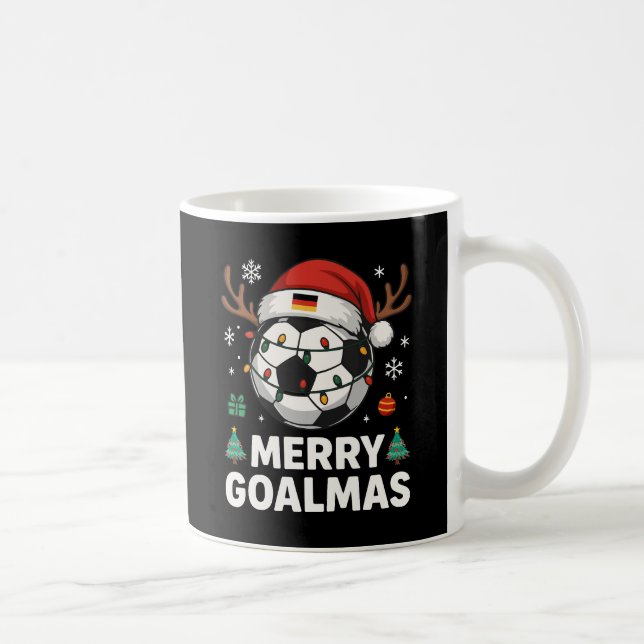 Merry Goalmas - Funny Soccer Christmas Coffee Mug (Right)