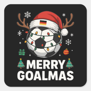Merry Goalmas - Funny Soccer Christmas Square Sticker