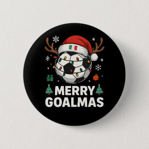 Merry Goalmas Italy - Funny Soccer Christmas 6 Cm Round Badge