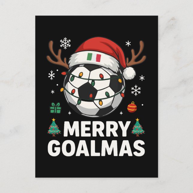 Merry Goalmas Italy - Funny Soccer Christmas Postcard (Front)