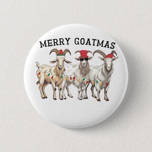 Merry Goatmas Animal Goat Lover Merry Christmas 6 Cm Round Badge