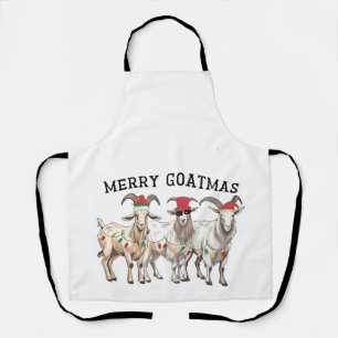 Merry Goatmas Animal Goat Lover Merry Christmas Apron