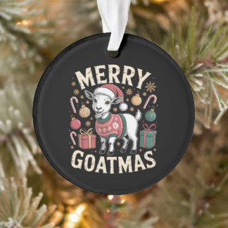 Merry Goatmas Christmas Goat Xmas Hat Ugly Sweater Ornament