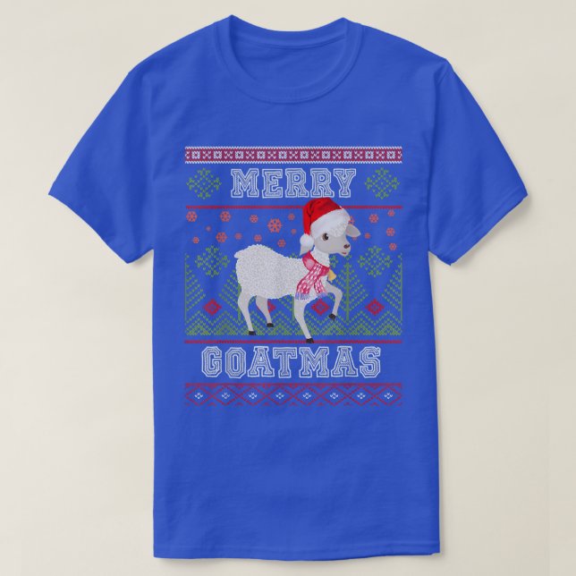 Merry Goatmas  Goat Ugly Christmas Sweater Xmas  (Design Front)