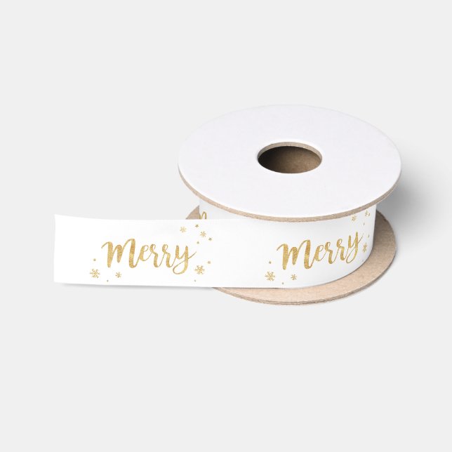 Merry (Gold) Satin Ribbon (Spool)