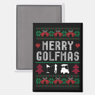 Merry Golfmas Golf Golfing Golfer Ugly Christmas  Magnet