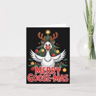Merry Goose-mas Reindeer Antlers Funny Christmas G Card