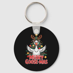 Merry Goose-mas Reindeer Antlers Funny Christmas G Key Ring
