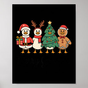 Merry Goose On The Loose Funny Christmas Silly Hum Poster