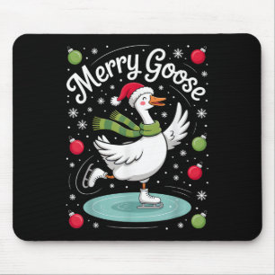 Merry Goose On The Loose Silly Christmas Funny Hol Mouse Pad
