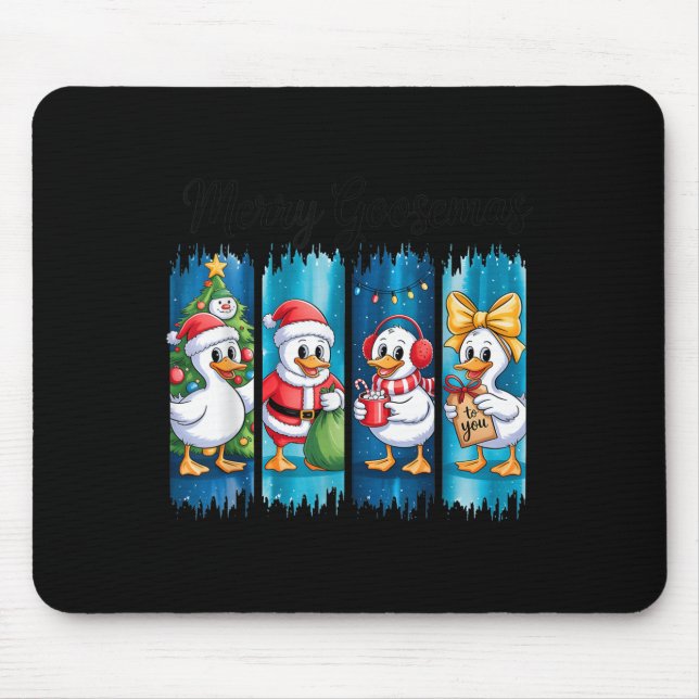Merry Goosemas Christmas Cheer Festive Ducks  Mouse Pad (Front)