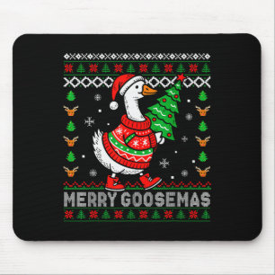 Merry Goosemas Christmas Funny Family Ugly Xmas Me Mouse Pad
