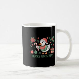 Merry Goosemas Cute Christmas Goose Santa Hat Ligh Coffee Mug