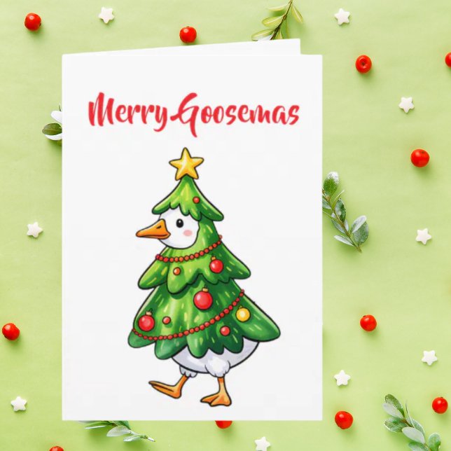 Merry Goosemas Family Photo Holiday Greeting Card (Creator Uploaded)