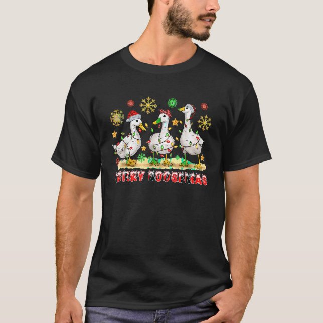 Merry Goosemas Funny Christmas Duck Silly Goose Me T-Shirt (Front)