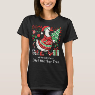 Merry Goosemas- Funny Christmas Goose with Tree T-Shirt