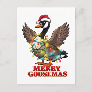 Merry Goosemas Funny Christmas Goose Xmas Holiday Postcard